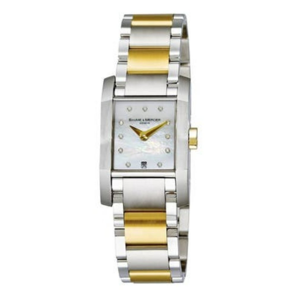 Baume & Mercier Tank MOA08738 'Diamant' Diamond 18K Gold/Stainless Watch $3,190